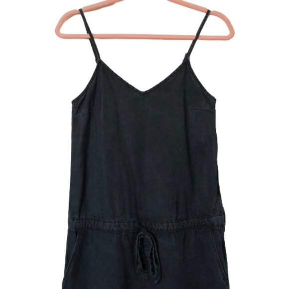 PAIGE Suki Black Pearl Lyocell Denim Relaxed Tapered Leg Jumpsuit - Picture 5 of 16